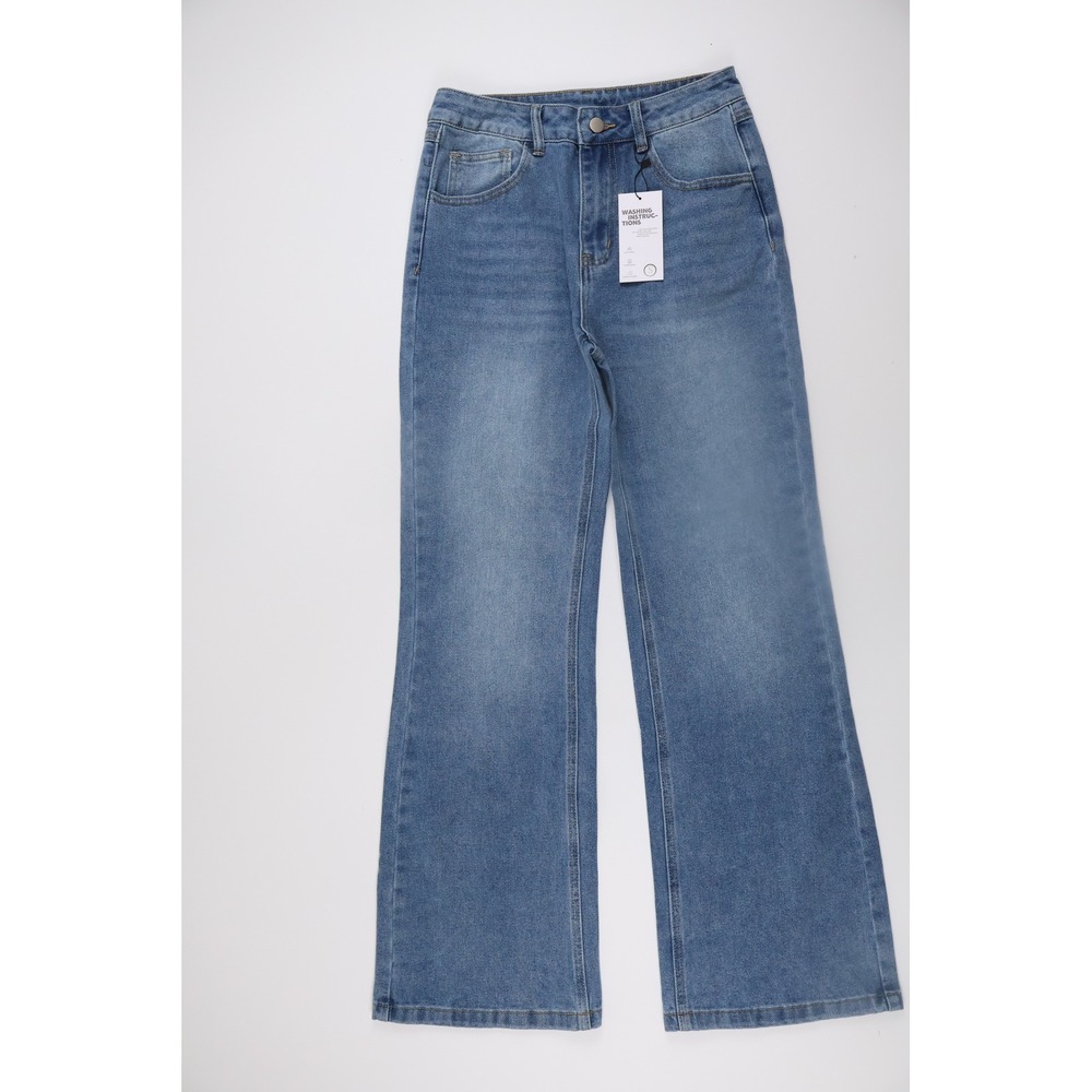 EMMIOL Wide Leg Jeans High Waisted Medium Wash Denim S NWT